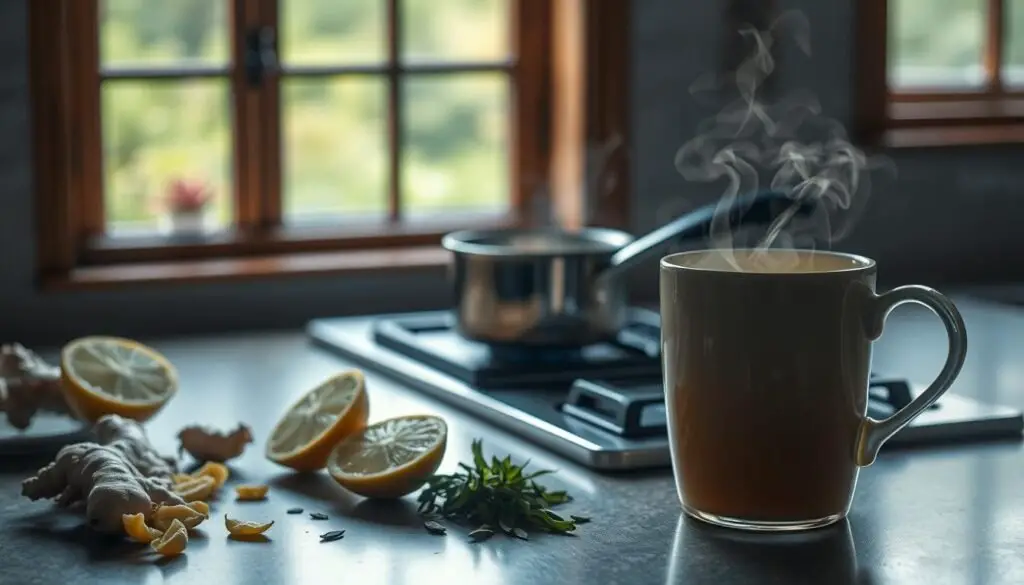 A cup of warm ginger tea illustrating daily immune support and wellness