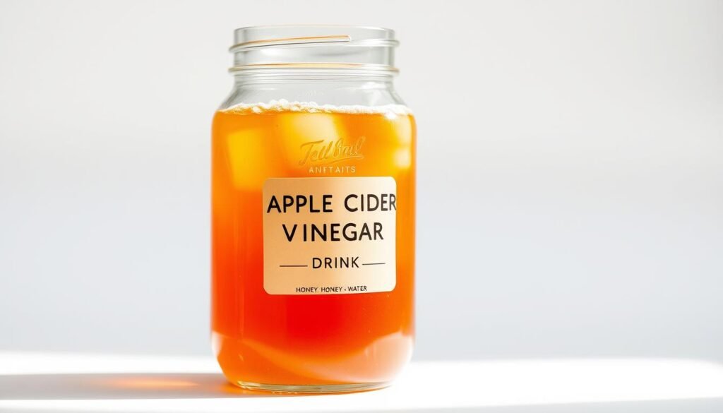 Easy apple cider vinegar detox recipe ingredients including apple cider vinegar and honey